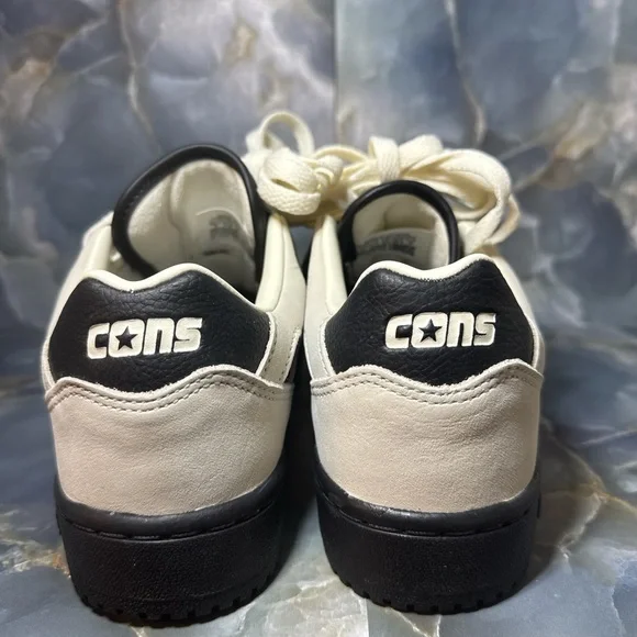 Converse Two-Tone Low-Top Sneakers in Cream and Black - Picture 3 of 8